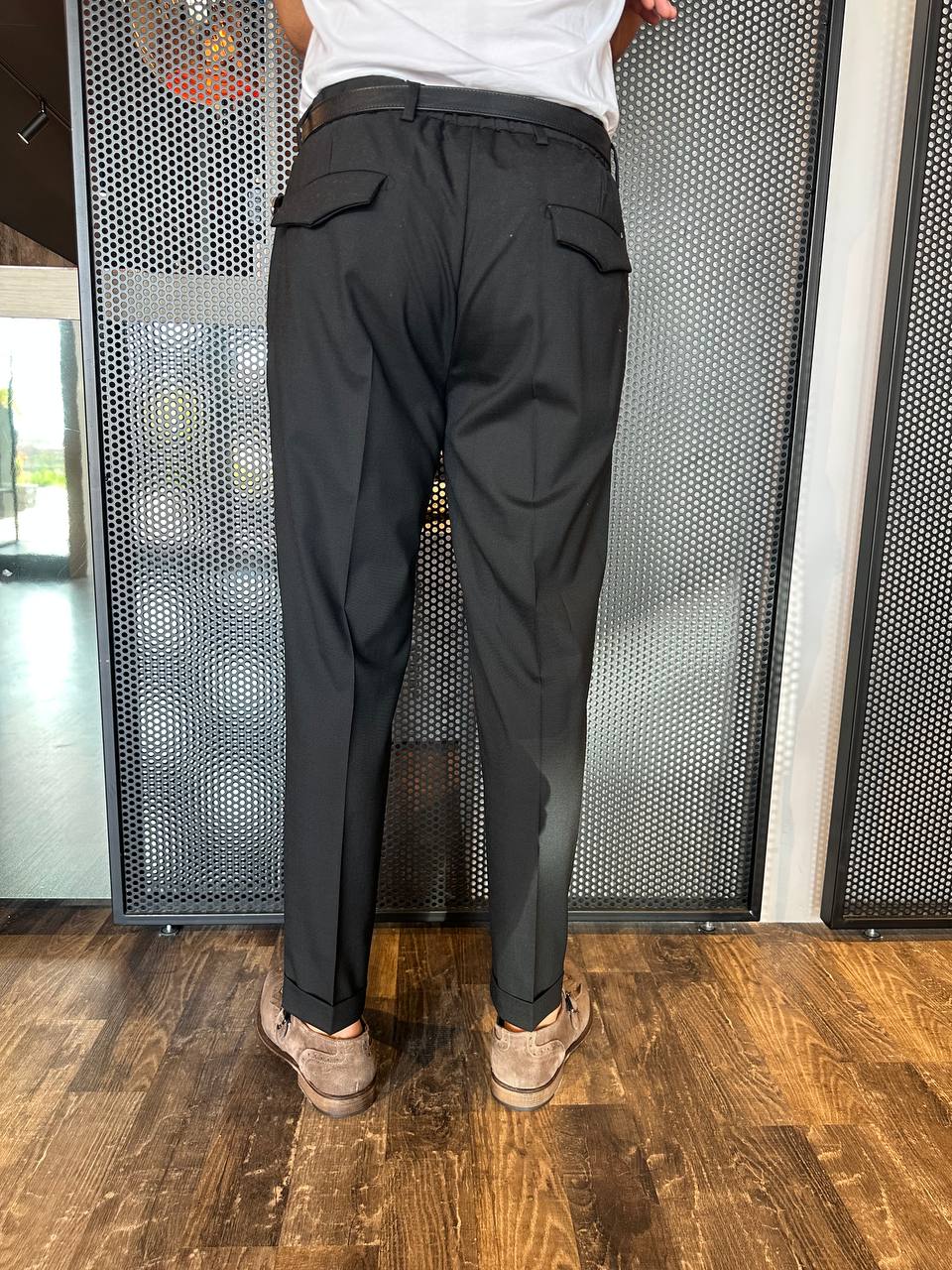 Outfit Men's Trousers S2S5CT00P021 Black Elastic Waist, Pence