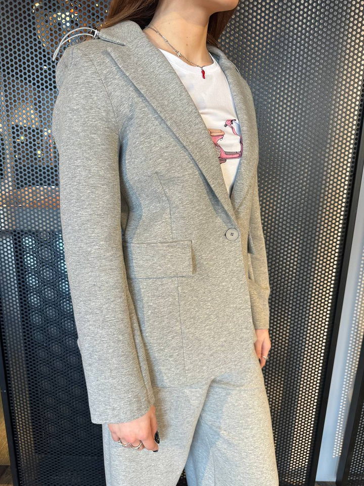 Tensione In Giacca Donna 25B6105PE25 Grigio, Cotone Elasticizzato