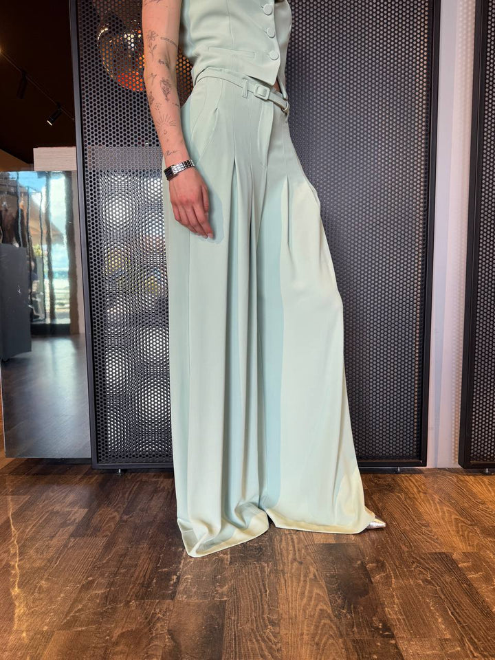 Imperial Pantaloni Ampi Donna P3ZQJHX Verde Acqua, Vita Alta