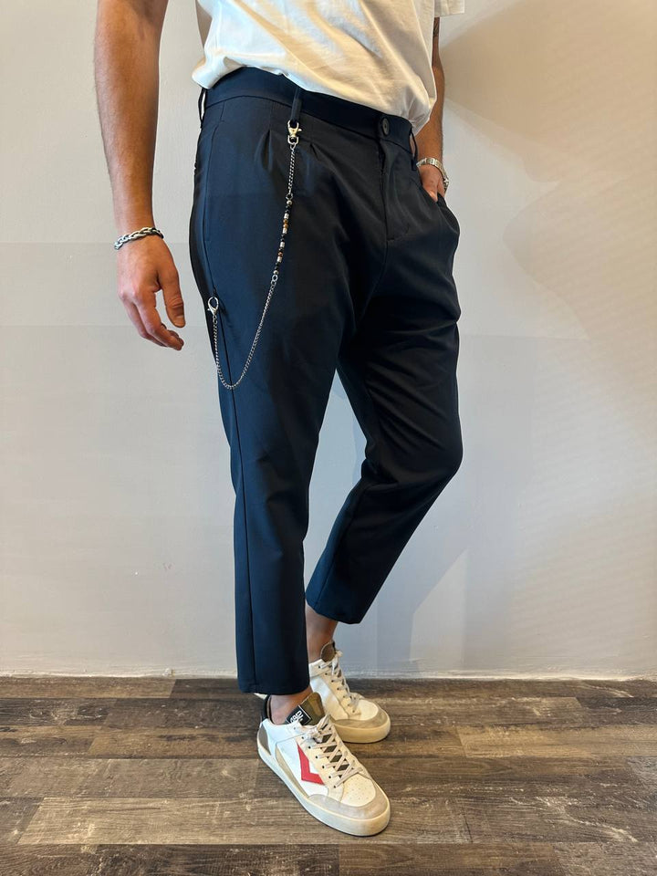 Imperial Pantaloni Uomo PB51JBQ Blu Navy, Con Catena, Doppia Pence