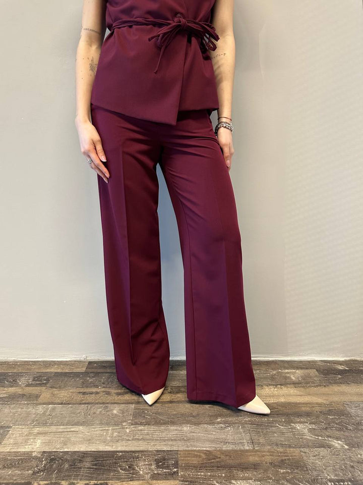 Kontatto Pantaloni Donna HU702C Bordeaux, Palazzo
