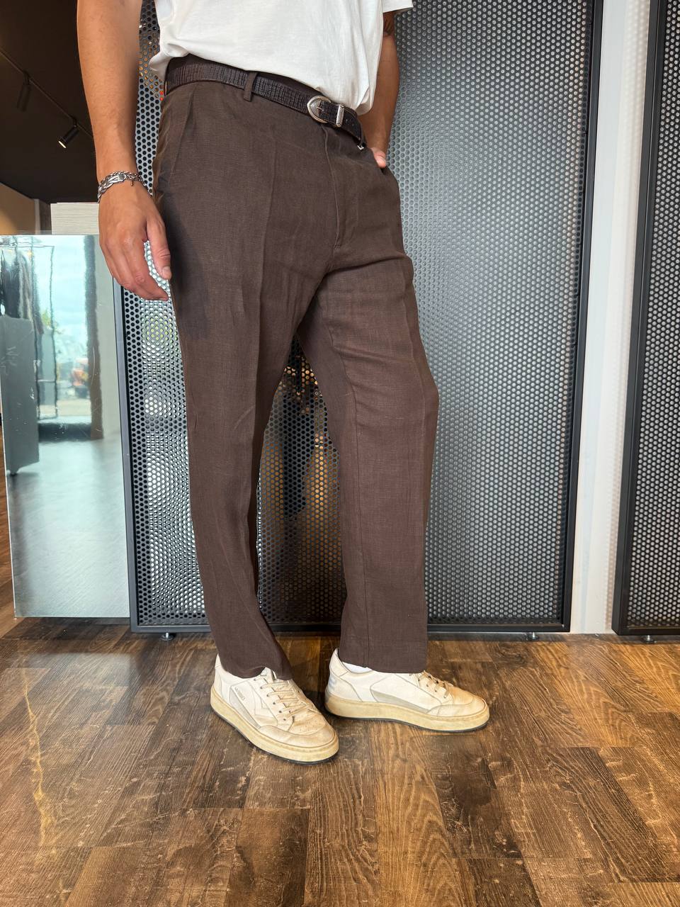 I'm Brian Pantalone Uomo PA3244 Marrone, Fondo dritto