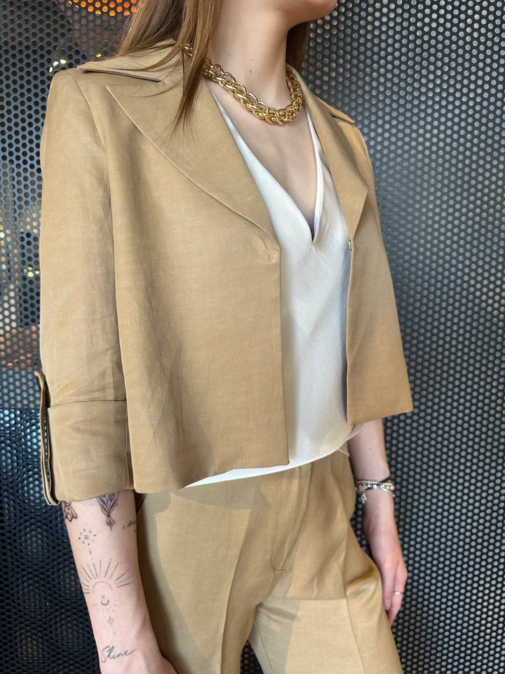Anitiè Giacca Donna AN30798U147 Beige, Viscosa