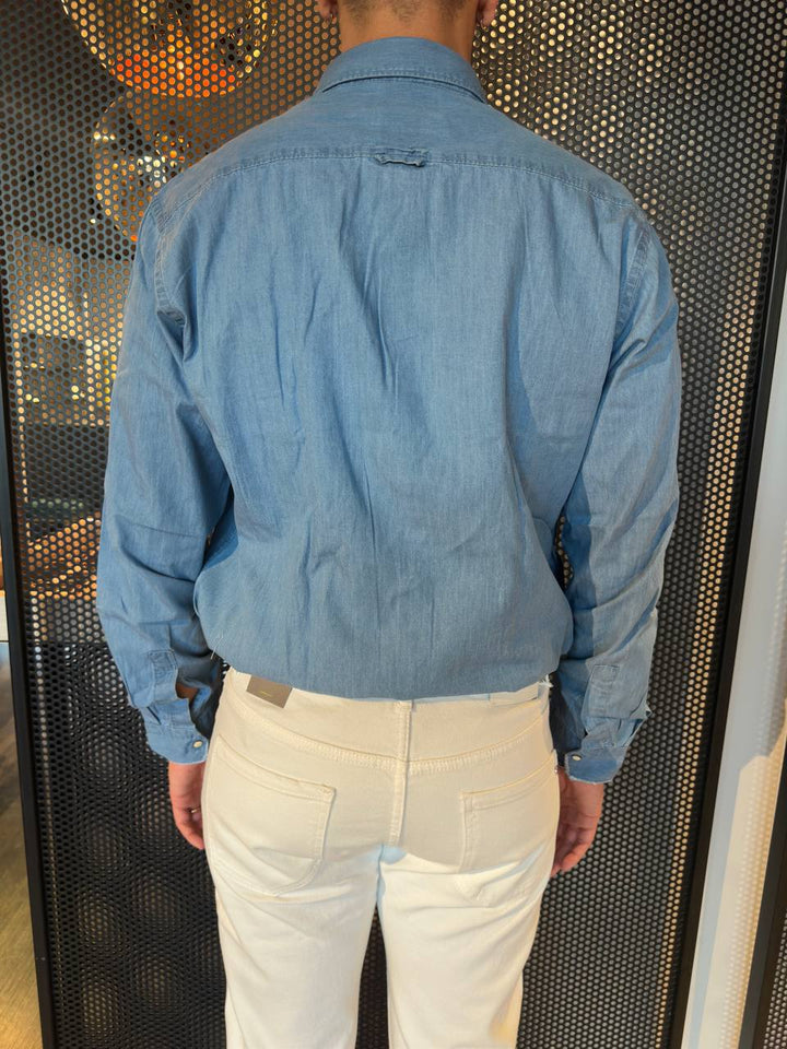 BL11 Camicia Uomo 06BL1330 Denim chiaro, Slim, Tasche