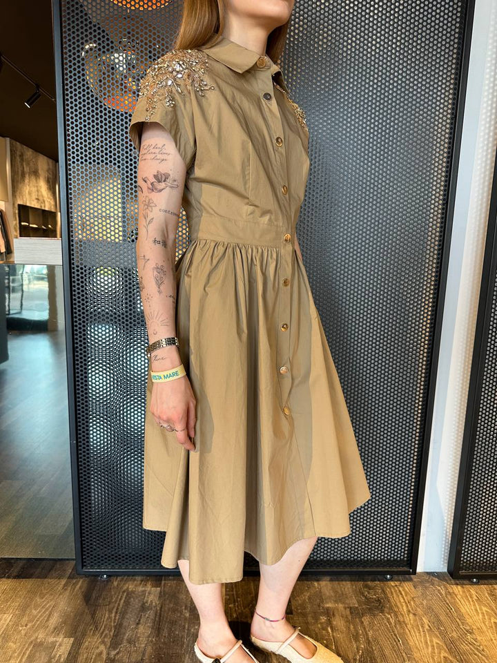 Claws Women's Dress ACAB002429 Camel, With Applications