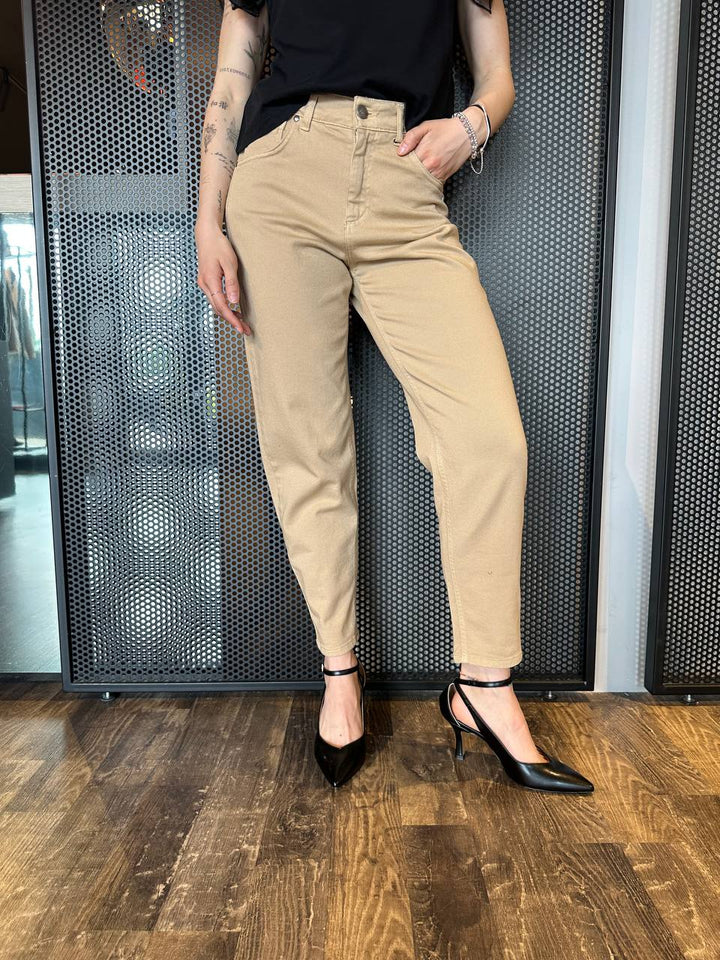 Berna Pantaloni Donna W253012-80 Carrot, Beige