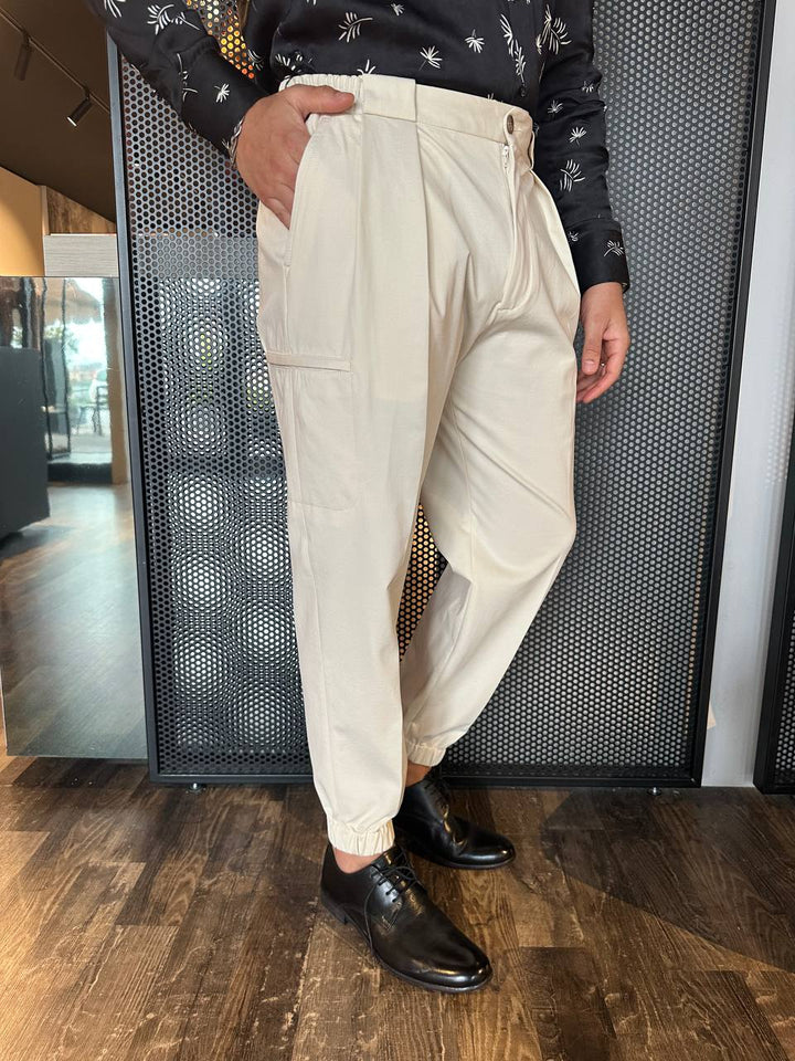 Outfit Pantaloni Uomo OF1S2SP011 Crema, Cargo