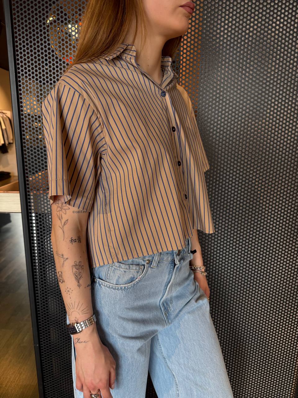 Berna Women's Shirt W253131-8 Stripes, Beige