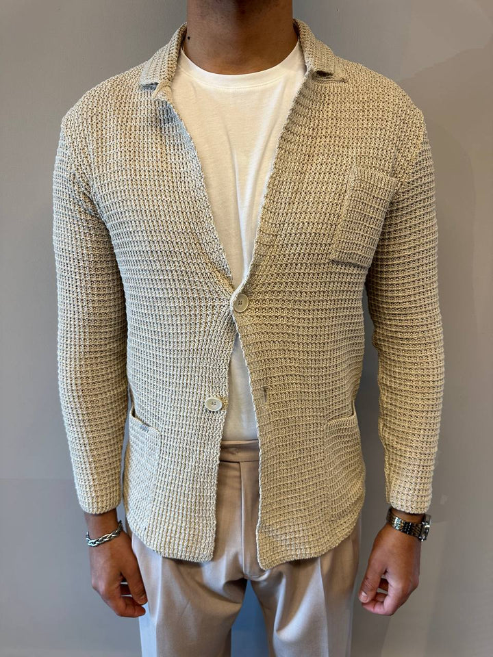 BL11 Giacca In Maglia Uomo 03LD566E8 Beige