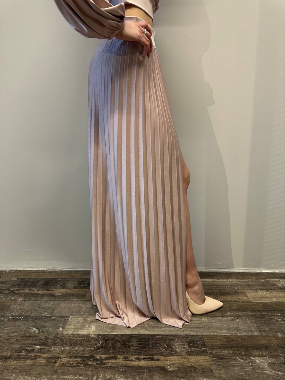 Kontatto Pantaloni Donna SU503C Rosa, Spacchi plisse