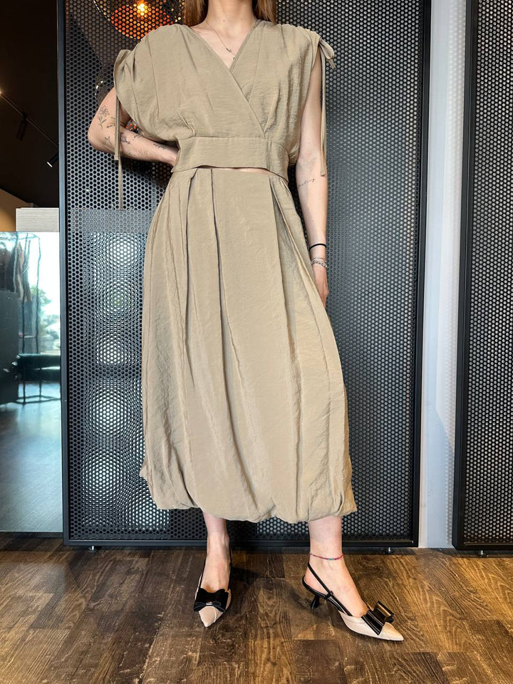 Anitiè Gonna Donna AN10007EA Beige, Pieghe
