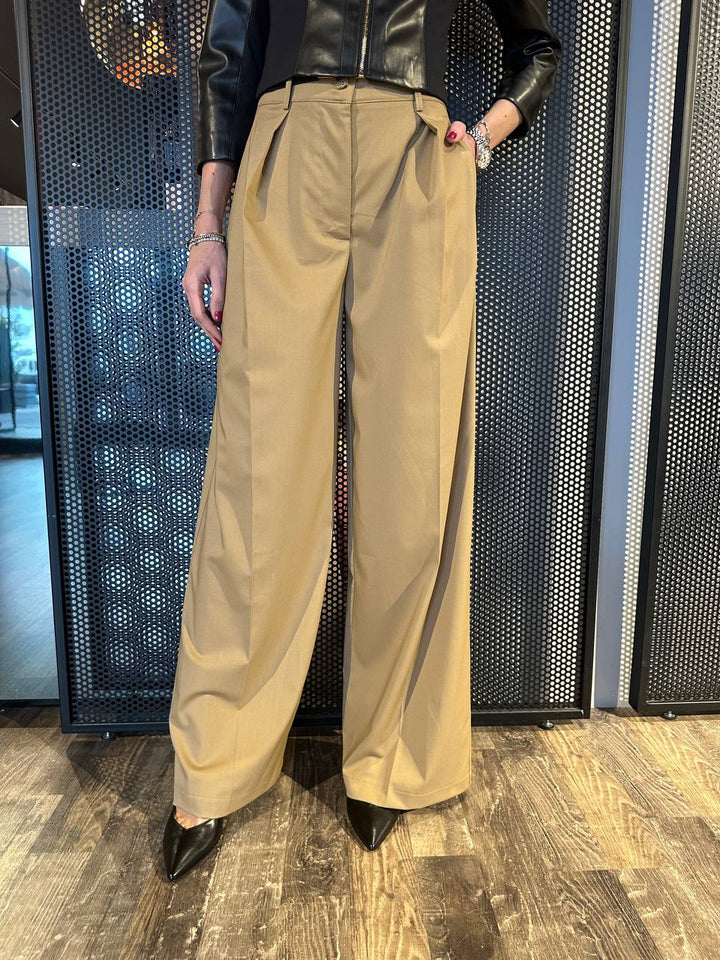 Tensione In Pantaloni Donna PE25-4054 Beige, Palazzo