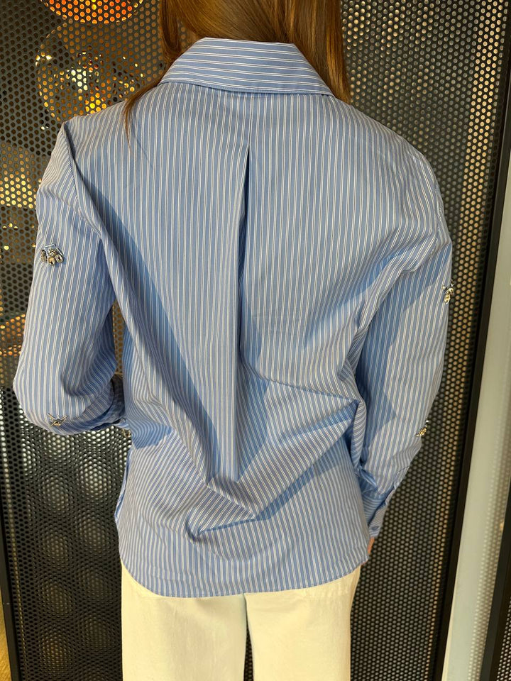 Koralline Camicia Donna PE25-503 Oversize, Celeste