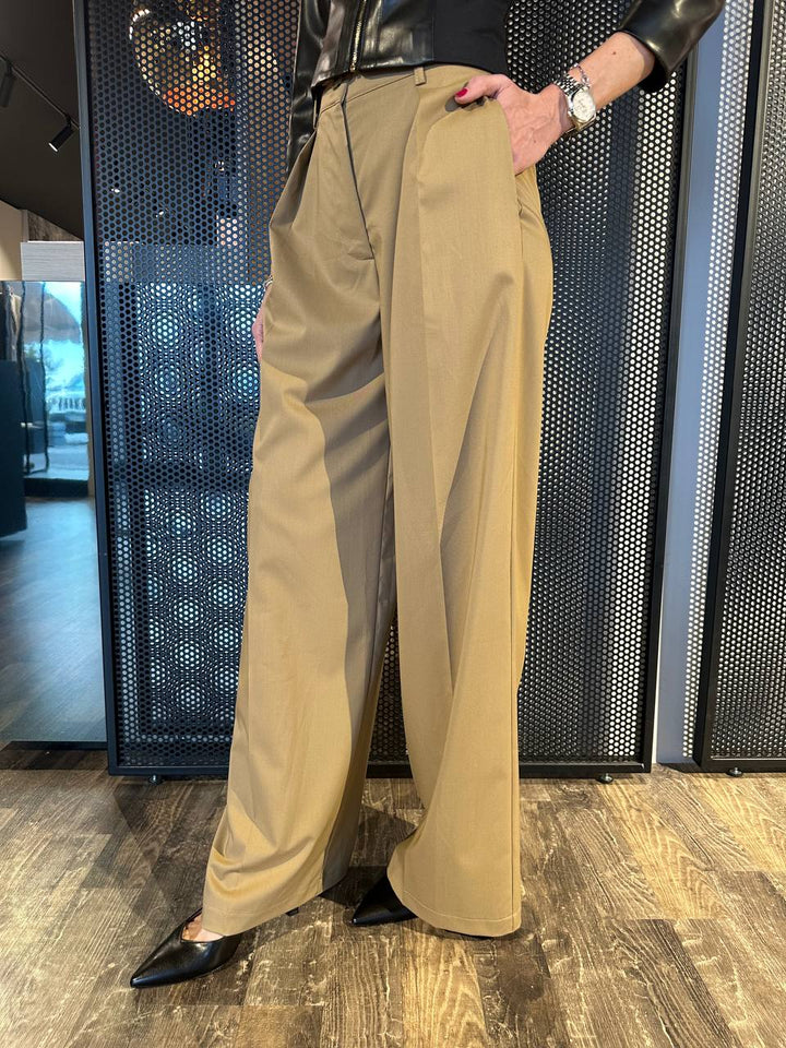 Tensione In Pantaloni Donna PE25-4054 Beige, Palazzo
