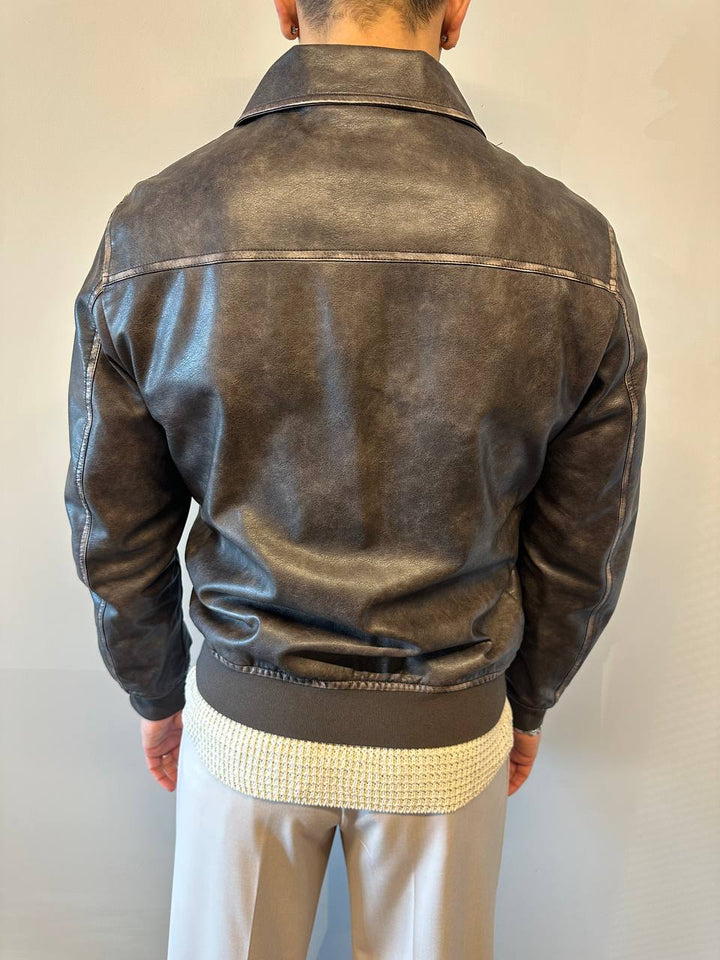 Gianni Lupo Giubbino Uomo GL9810 Marrone, Ecopelle