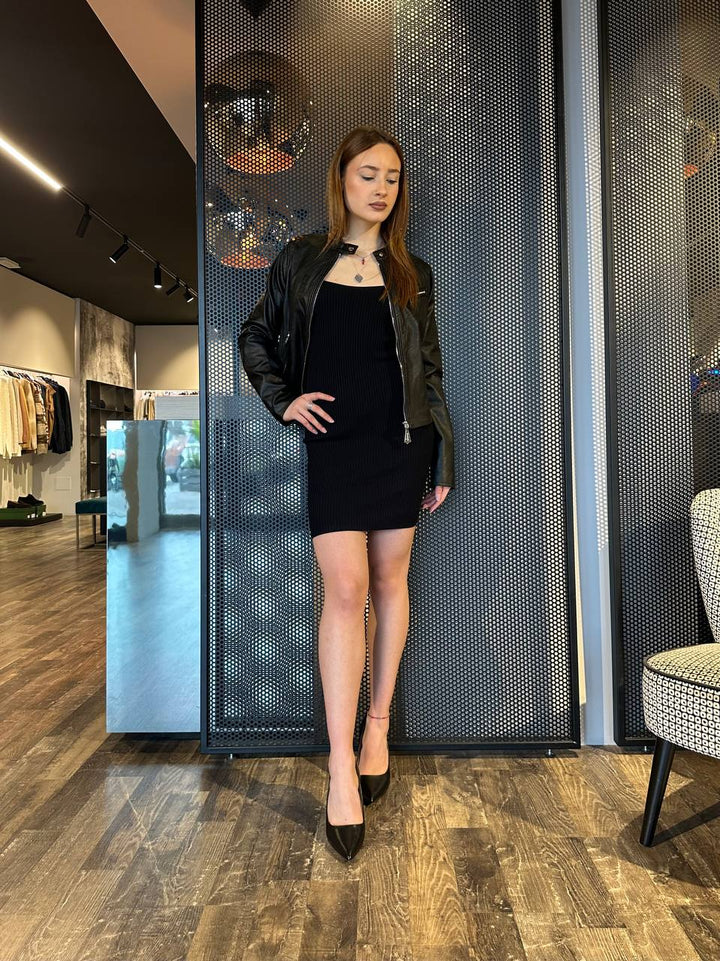 Kontatto, Women's Dress 3M0509C Black, Schiffer Model, Long Sleeve