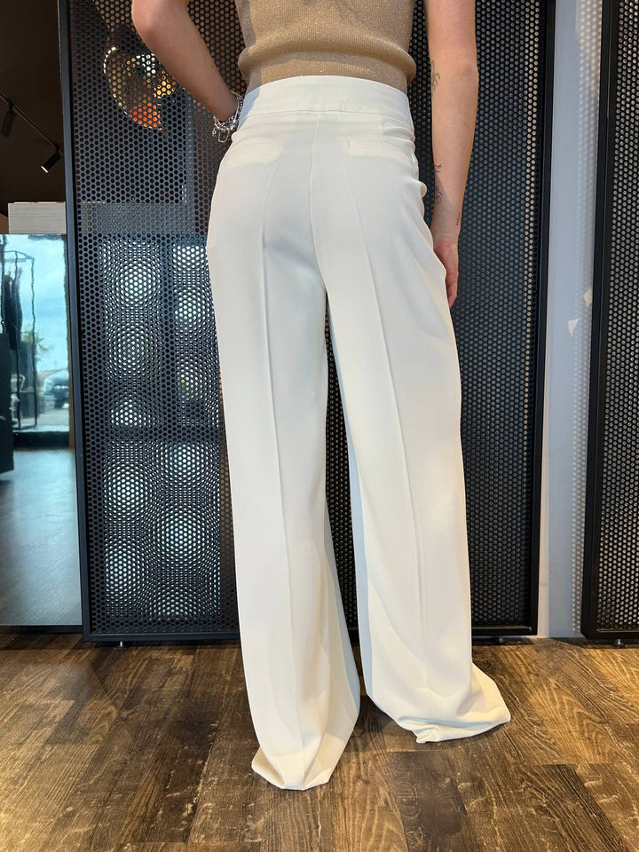 Eco Pantaloni Donna EC21718 Palazzo, Bianco