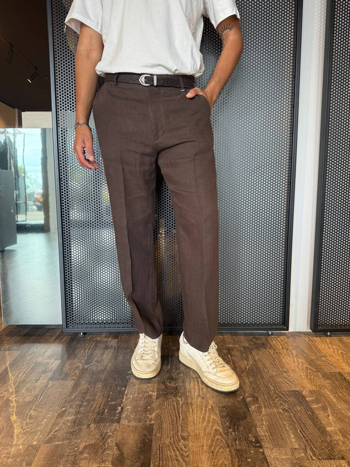 I'm Brian Pantalone Uomo PA3244 Marrone, Fondo dritto