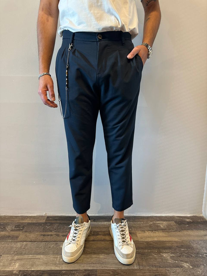 Imperial Pantaloni Uomo PB51JBQ Blu Navy, Con Catena, Doppia Pence