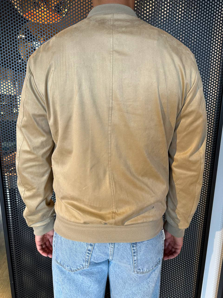 Gianni Lupo Bomber Uomo GL9730-S25 Beige, Eco Suede