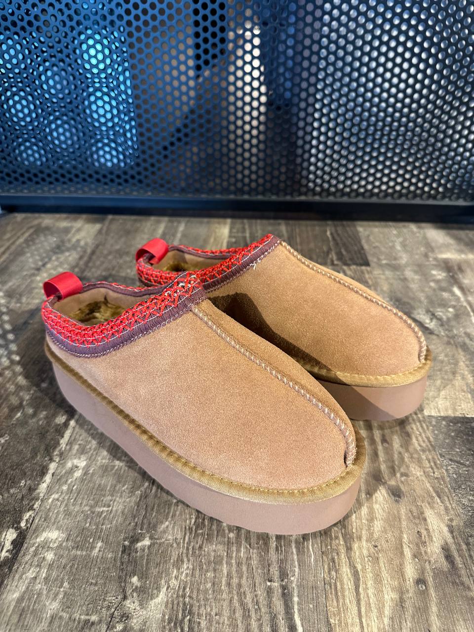 Ovyé, Women's Sabot, Platform, Fur Inside, Camel, SE 1253