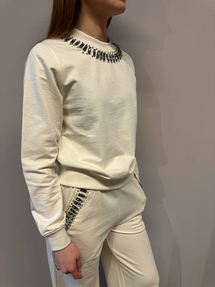 Markup Women's Sweatshirt MW862013 Cream, Cotton