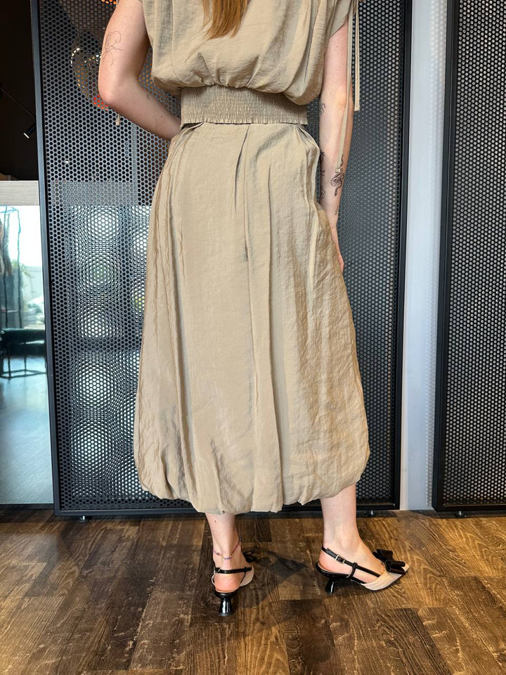 Anitiè Gonna Donna AN10007EA Beige, Pieghe