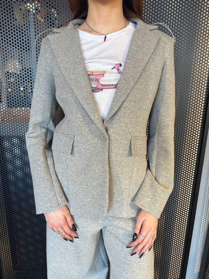 Tensione In Giacca Donna 25B6105PE25 Grigio, Cotone Elasticizzato