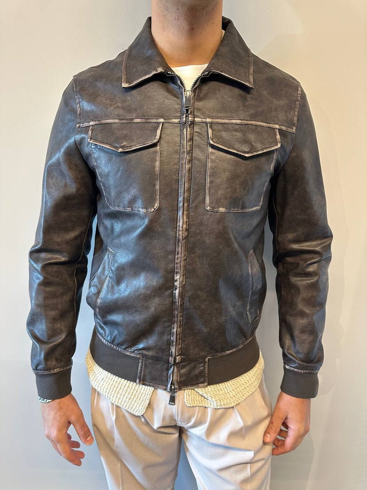 Gianni Lupo Giubbino Uomo GL9810 Marrone, Ecopelle