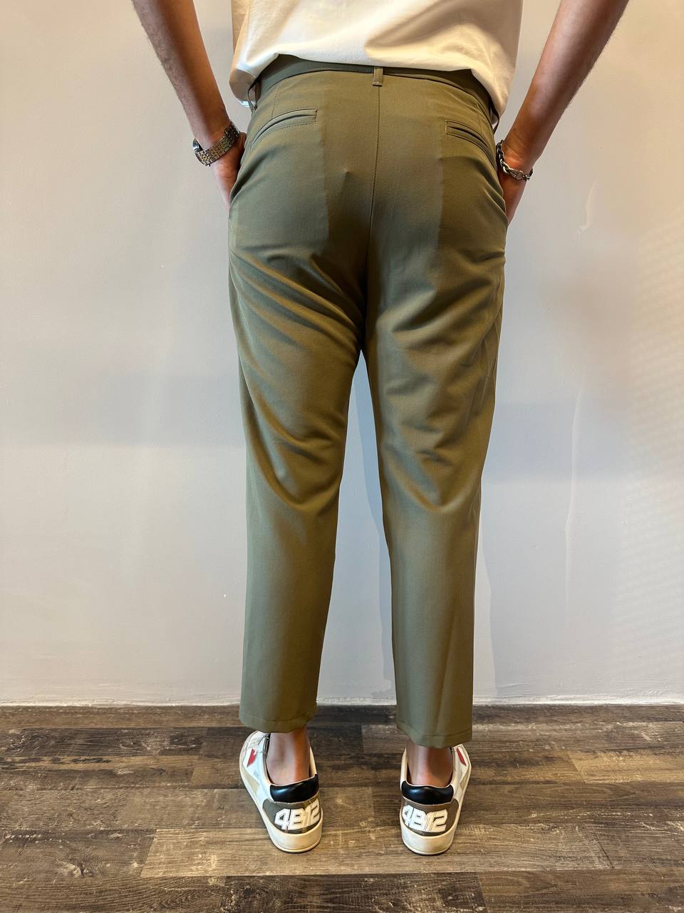Imperial Pantaloni Uomo PB51JBQ Verde Militare, Con Catena, Doppia Pence