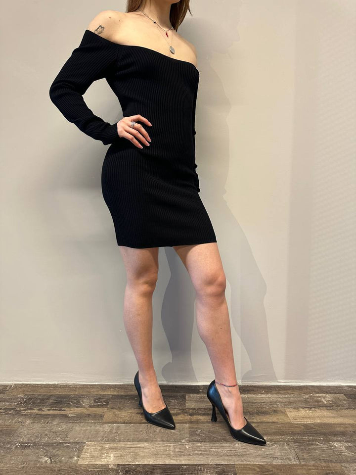 Kontatto, Women's Dress 3M0509C Black, Schiffer Model, Long Sleeve