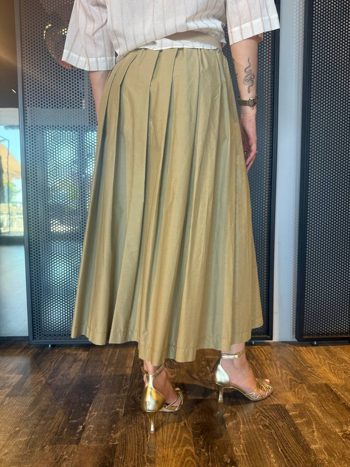 Anitiè Women's Skirt ANOV1801 Beige, Pleated