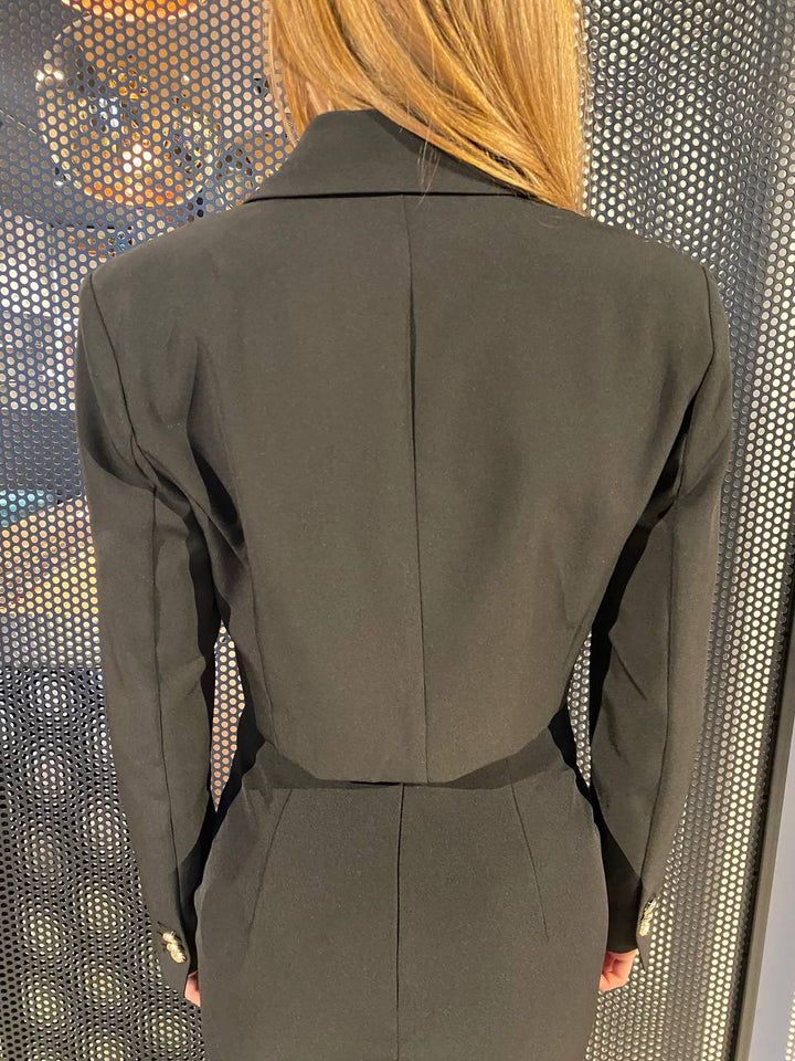 Koralline Giacca Donna PE25-401 Nera, Doppiopetto