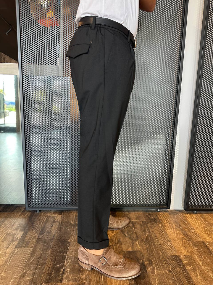 Outfit Men's Trousers S2S5CT00P021 Black Elastic Waist, Pence