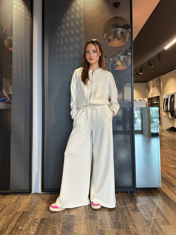 Berna Pantaloni Donna W253098-158 Palazzo, Panna