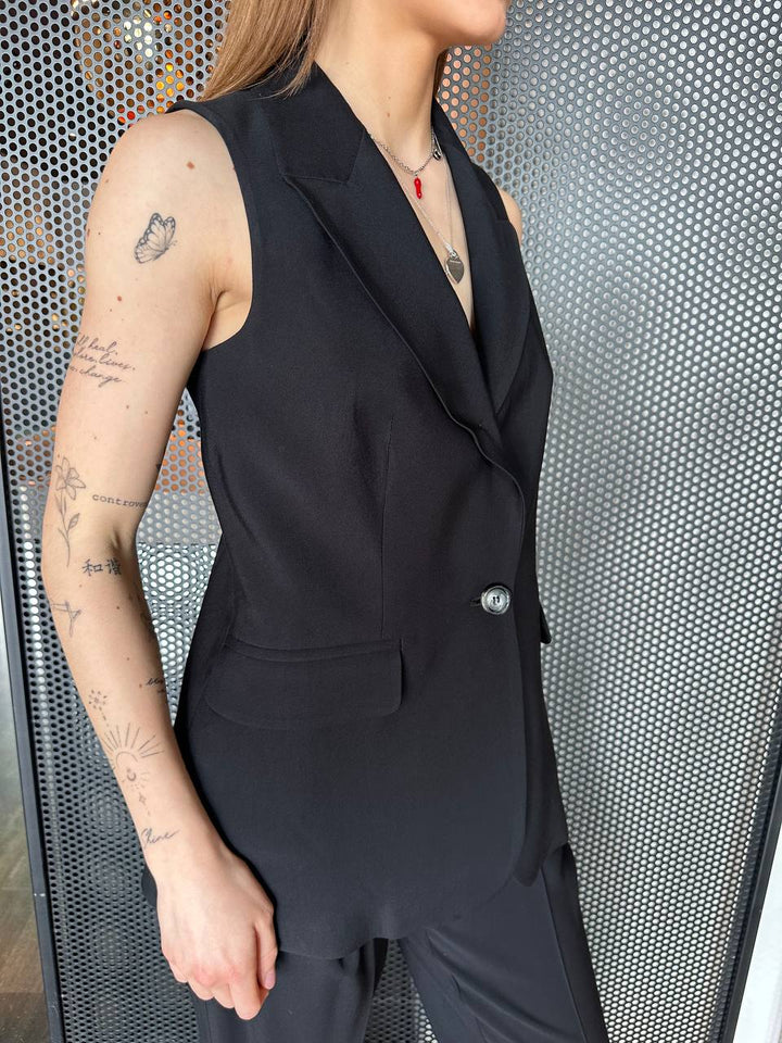 Artigli Gilet Donna ACGL001804 Nero, Con Rever