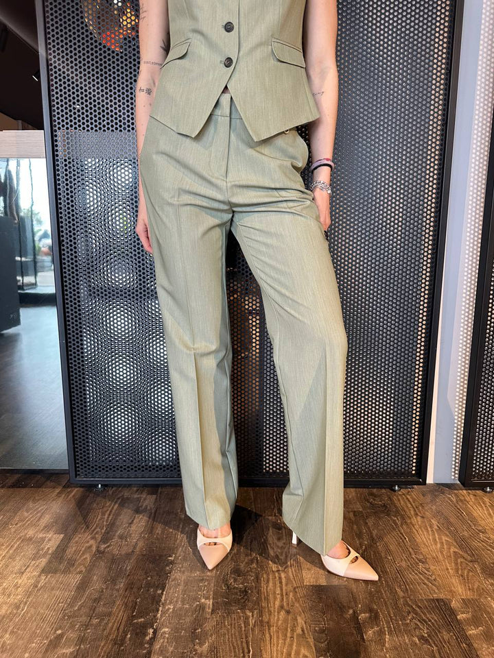 Eco Pantaloni Donna EC21215U398 Palazzo, Verde
