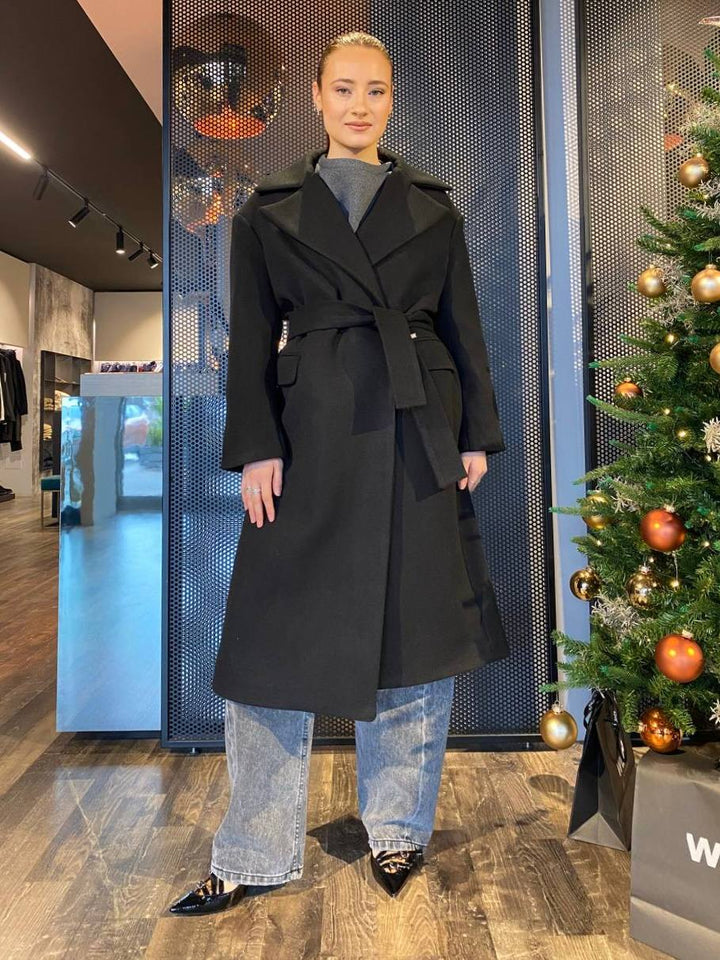 Markup Cappotto Donna MW764627, Over, Cintura, Nero