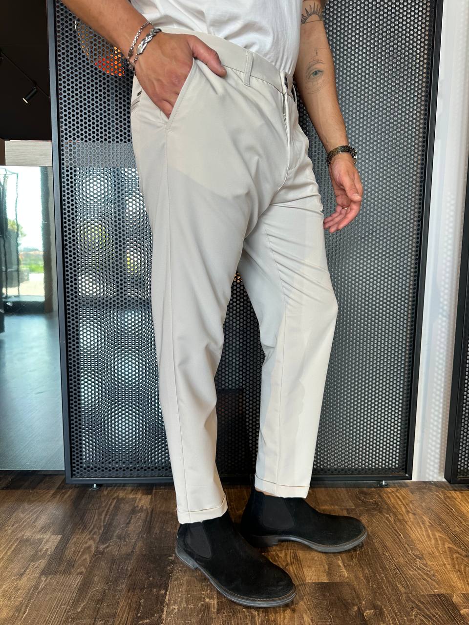 Imperial Pantaloni Uomo PWB0JBQ Beige, Cavallo Basso