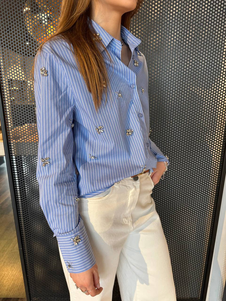 Koralline Camicia Donna PE25-503 Oversize, Celeste