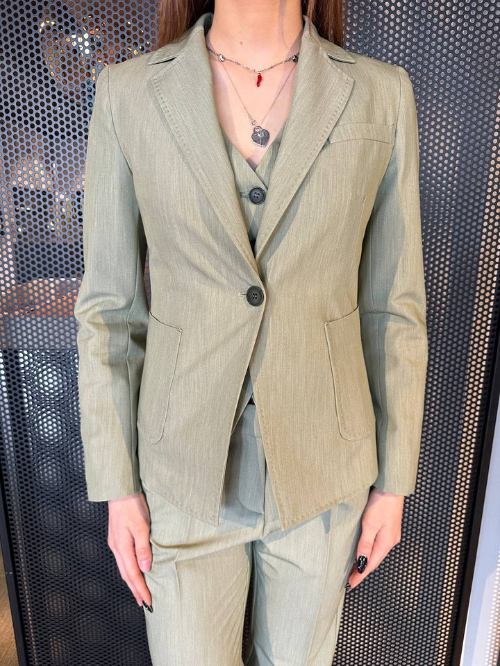Eco Giacca Donna EC30766U398 Tessuto Misto, Verde