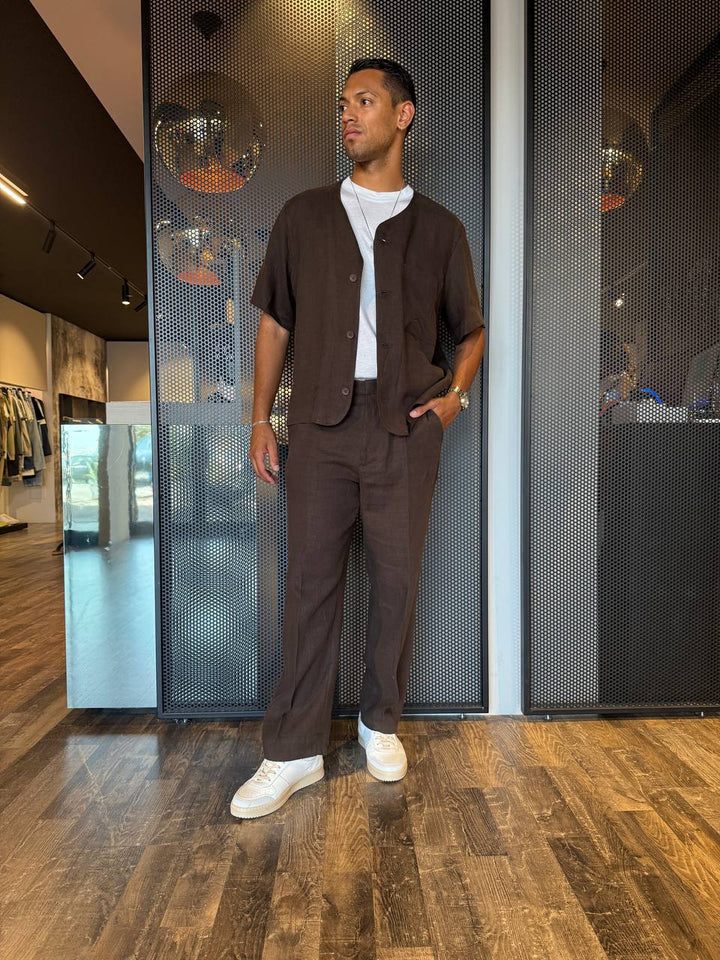 I'm Brian Camicia Uomo CA3278 Moro, Lino