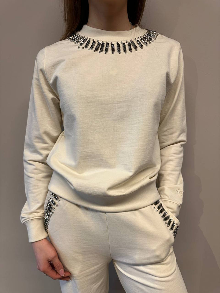 Markup Women's Sweatshirt MW862013 Cream, Cotton