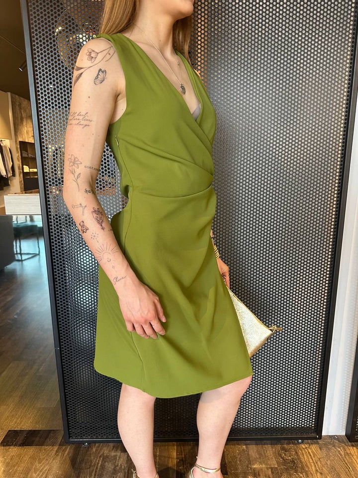 Eco Abito Donna BK168 Verde, Scollo a V