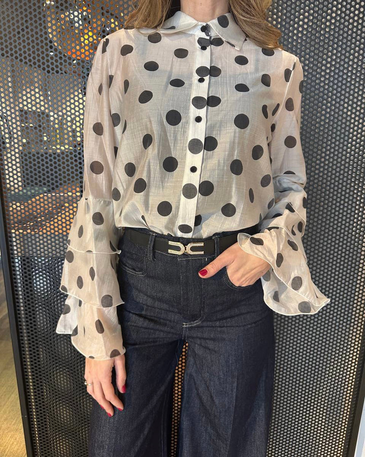 Tensione In Camicia Donna C50117ATPE25 Rouge, Pois