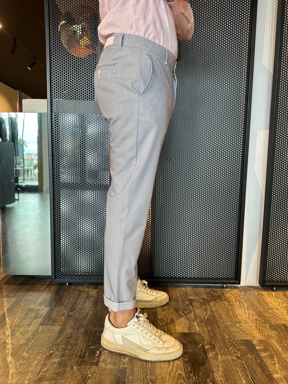 BL11 Pantaloni Uomo 05BLA250762 Chino Grigio Chiaro