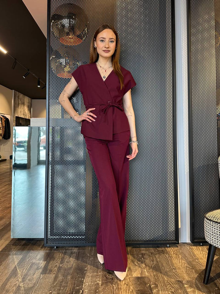 Kontatto Pantaloni Donna HU702C Bordeaux, Palazzo