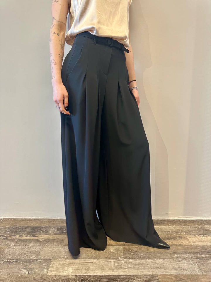 Imperial Pantaloni Donna P3ZQJGC Nero, Fondo Largo