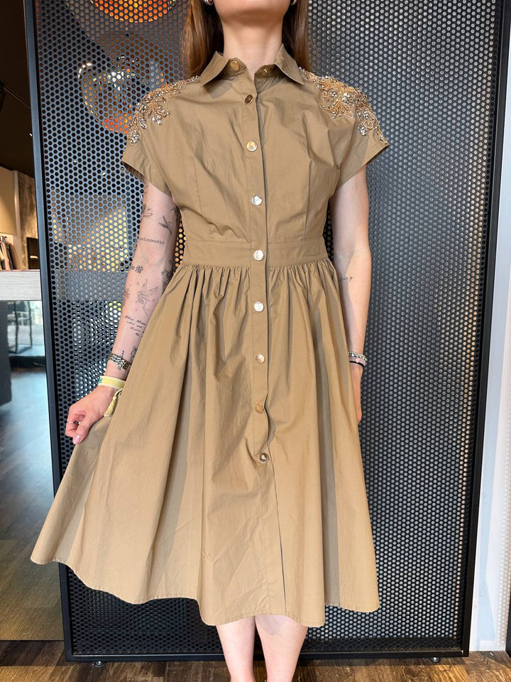 Claws Women's Dress ACAB002429 Camel, With Applications