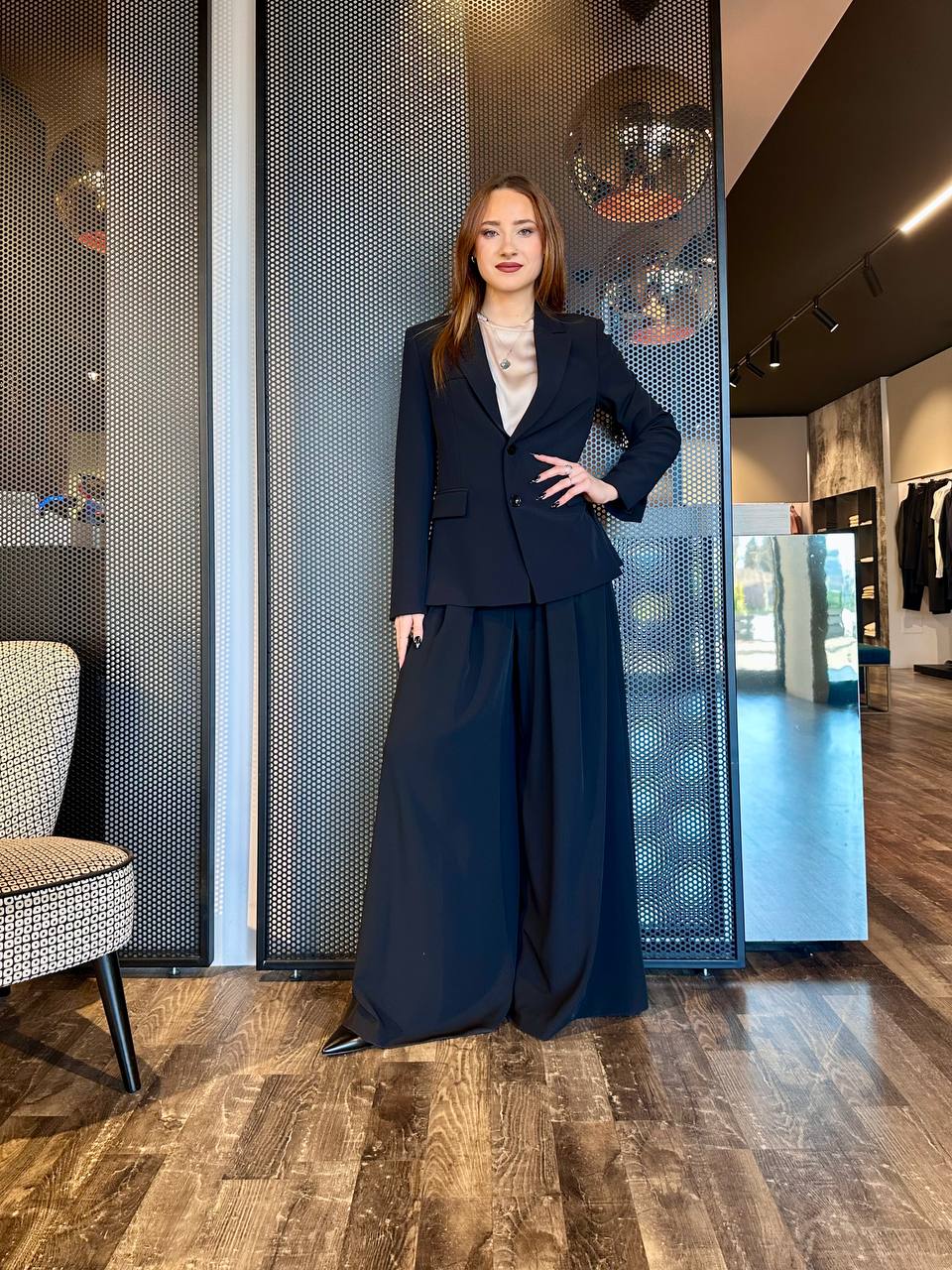 Imperial Pantaloni Donna P3ZQJGC Nero, Fondo Largo